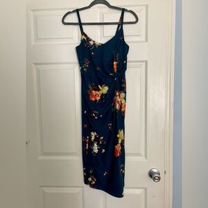 Nine Britton Teal Floral Midi Dress